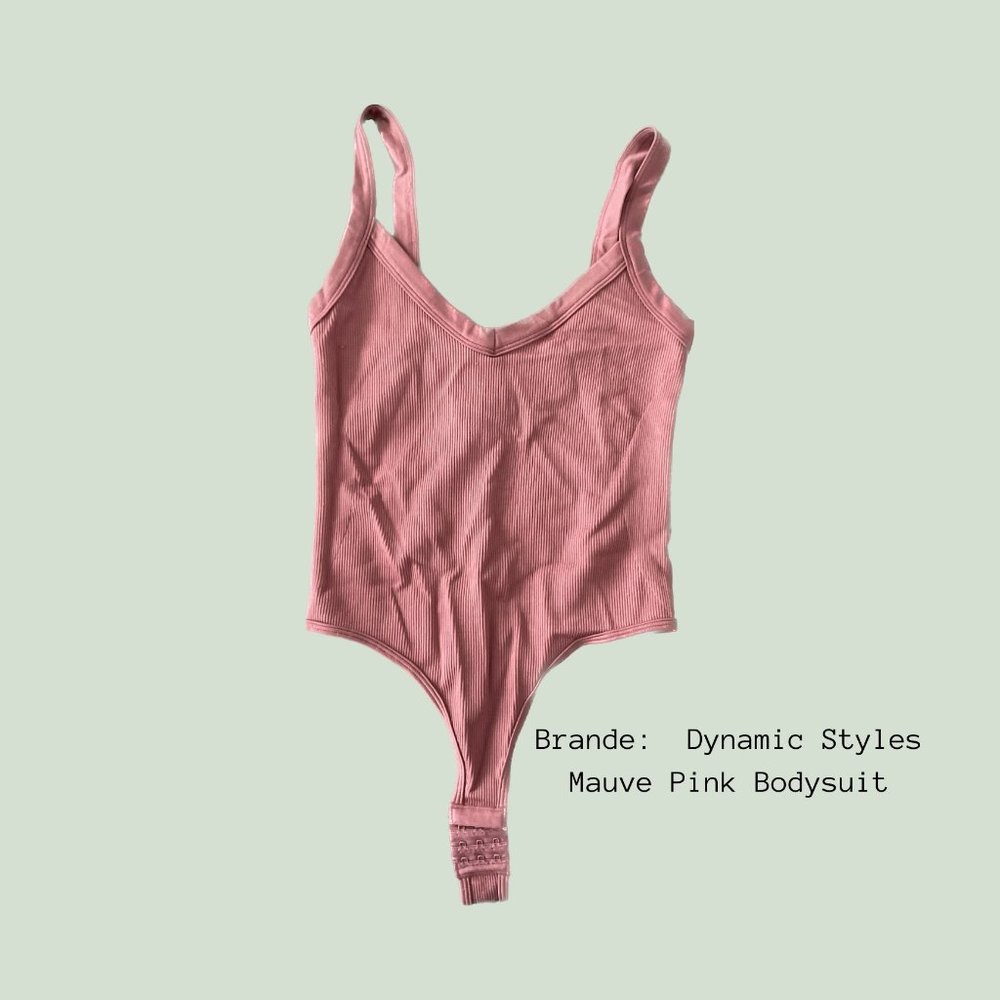 Dynamic Style 755| Mauve Pink Hook Clasp Thong Bodysuit